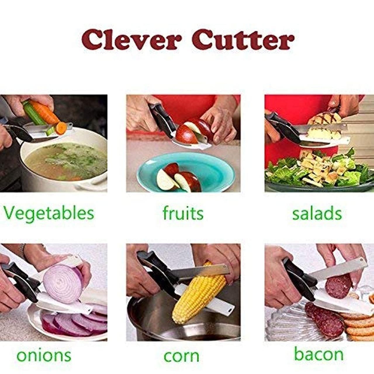 2 in 1 Cleaver Cutter Kitchen Knife – Multi-Purpose Vegetable & Meat Chopper