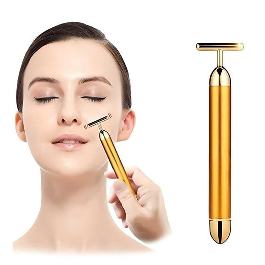 24K Gold Energy Beauty Bar Electric Facial Massage Roller for Skin Lifting